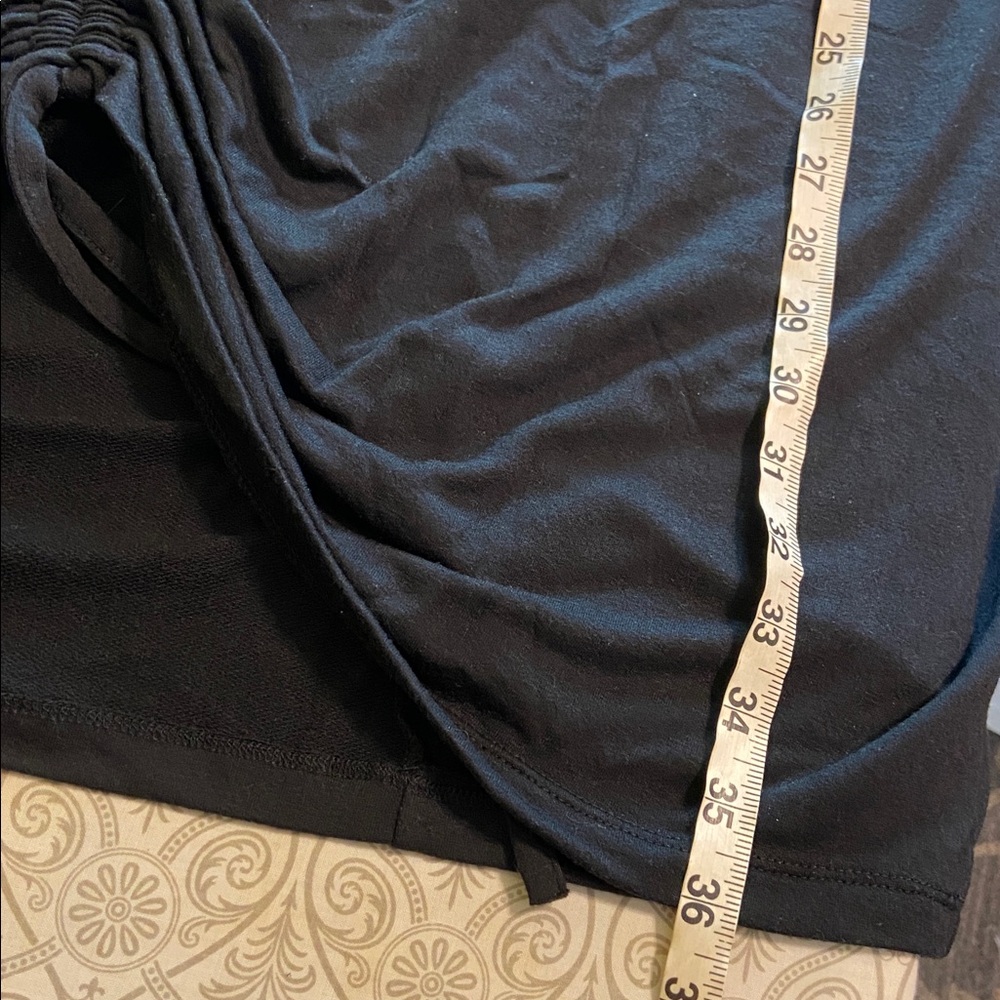 Emma & Michele Cinch Ruched Black Mini Dress Tank Top Side Tie M Sleeveless - Picture 4 of 10
